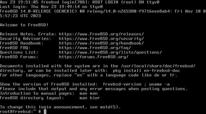 File:FreeBSD 14 welcome screen after login.png